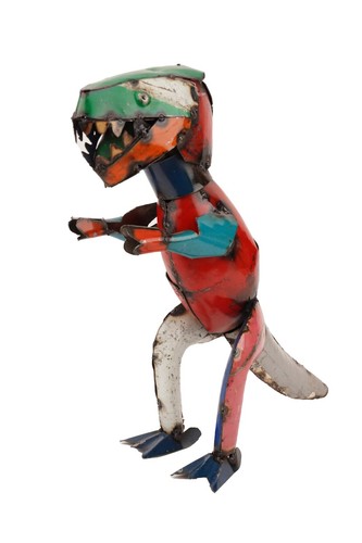 Recycled Metal T Rex Dinosaur-16x16x6H inches-Yard Art-Garden Decor-Dinosaur - Picture 1 of 6
