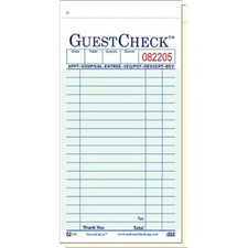 Two-Part Carbonless 17-Line GuestChecks Green 6.75" L x 3.5" W | 50 Book of 50