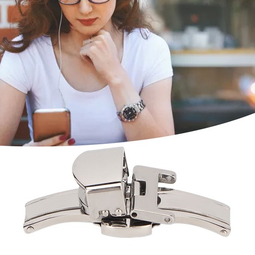 Silberne Edelstahl Uhr Faltschließe Hochveredelt Ergonomisch Uhr - Bild 10 von 30