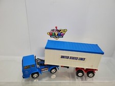  VTG 1980's US Lines Semi Tractor Tractor Trailer Hong Kong Friction Toy Truck