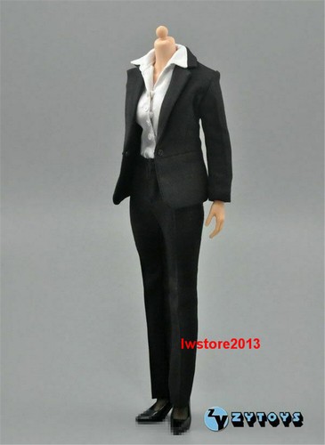 US ZYTOYS 1/6 Black Suit Shirt Pants Clothes For 12" Female PH TBL Figure Body - Picture 4 of 6