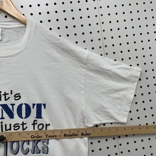 VTG 90s Bike Funny Shirt Mens XL White Single Stitch It’s Not Just JOCKS 21x30 - 第 12/17 張圖片