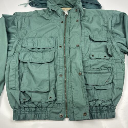 Vintage 90s Robert Edwards Green Military Style Hunting Jacket Coat Men's Large - Picture 2 of 24