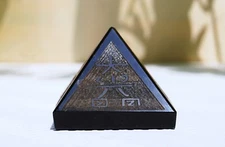 Large 45MM Black Tourmaline Stone Minerals Healing Point Reiki Symbol Pyramid