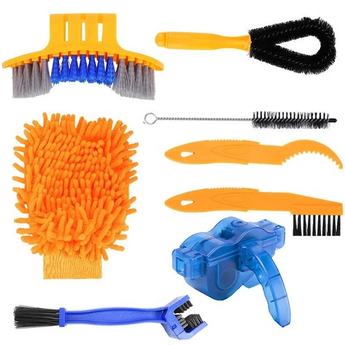 Kit de nettoyage de vélo nettoyant chaîne de vélo épurateur brosses VTT vélo jeu d'outils de lavage - Photo 1 sur 28