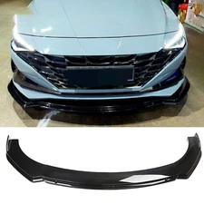 Gloss Black Front Lips Splitter Spoiler + Strut Rods Body Kit For Hyundai Q