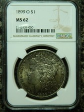 1899 O Morgan Dollar NGC MS 62 VSS VAM 18A (High O, Gouge by Leg) (Lot#15-15)