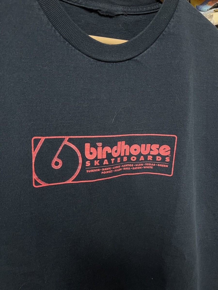 トップス birdhouse SKATEBOARDS Print Tee L Vintage Birdhouse T-Shirt Men's L Box Logo Skate USA Tony