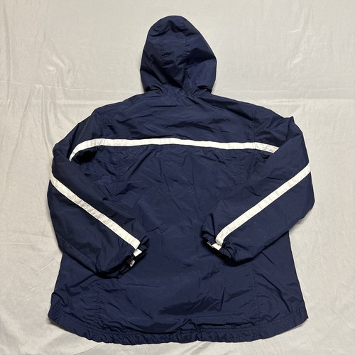 Nike Track Jacket Youth Large Blue Vintage 90s Hooded Spellout Logo Cloth Lined - Picture 11 of 12
