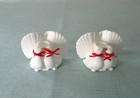 Vintage 1980s Taper Candleholders - Bone China White Dove - Set/2 - Anniversary