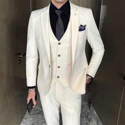 Men's Wedding Suit Formal Business Slim Fit Wedding Groom Tuxedo Casual Blazer - Picture 18 of 28