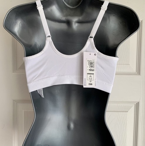 EX M*S White Cotton Rich Zip Front Non-Padded Bra in Sizes 34C, 34E, 40B, 40G - Picture 6 of 6