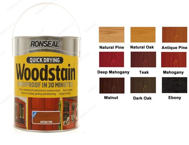 Ronseal Rslqdwsm25l Quick Drying Woodstain Satin Mahogany 2 5