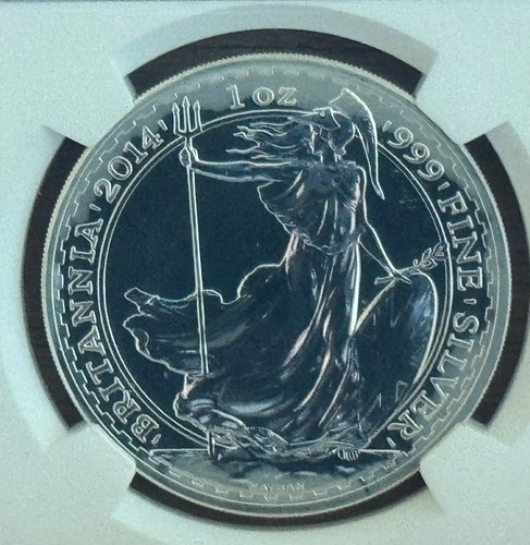 2014 SILVER 1 OZ GREAT BRITAIN 2 POUND NGC MS 69 PL LUNAR HORSE OBV MULE - Picture 2 of 4