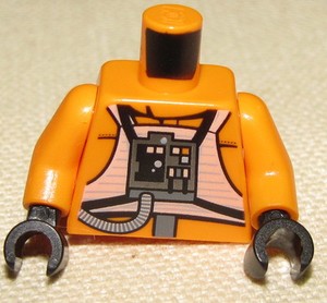 Lego New Dark Orange Minifigure Torso Star Wars Resistance Pilot Flight Suit