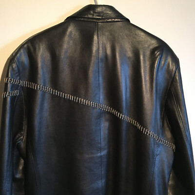 Gianni Versace Vintage Genuine leather jacket with metallic