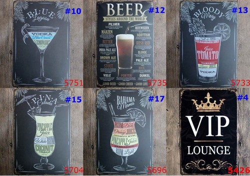 Letrero de metal retro bar cerveza de lata plato pub club decoración de pared para el hogar cartel de arte moda - Imagen 109 de 121