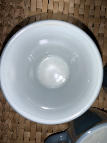 3 tazzine da caffè vintage Pyrex blu ardesia manico a D vetro latte anni 90 - Foto 3 di 8