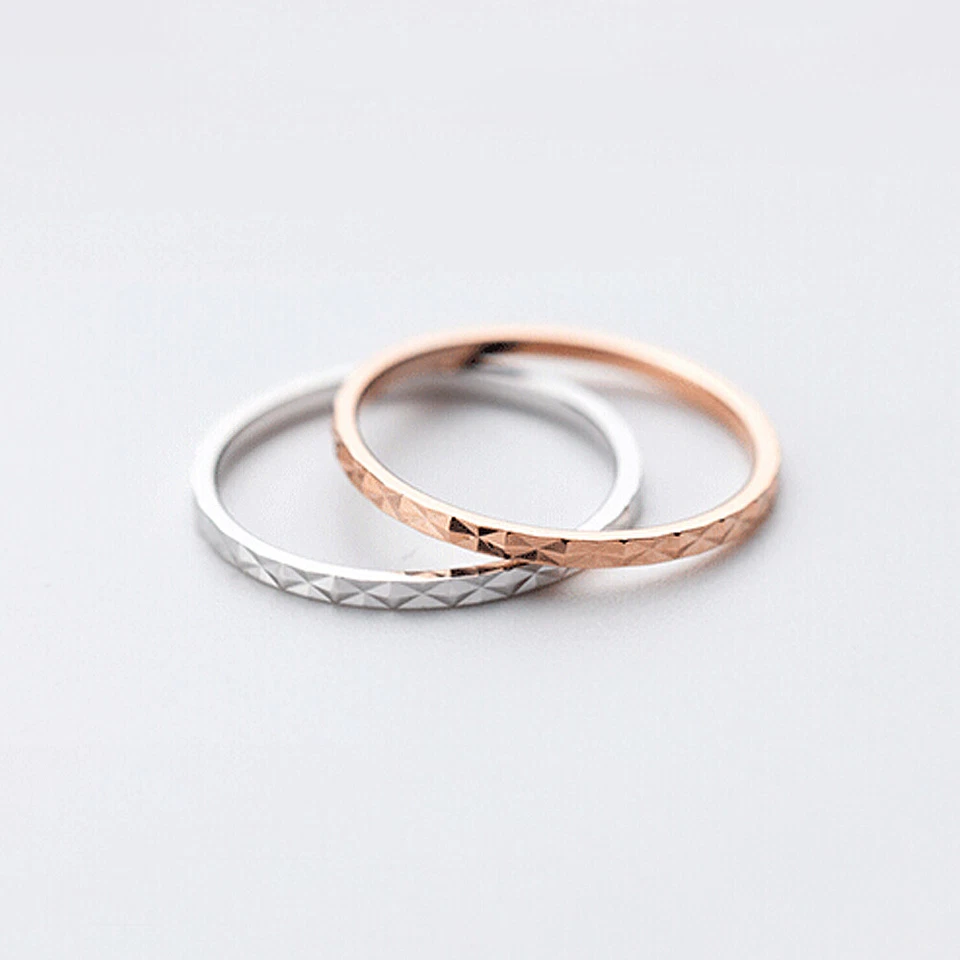 925 Sterling Silver Bling Thin Dainty Band Knuckle Midi Above Ring A3226 - Image 2 of 4