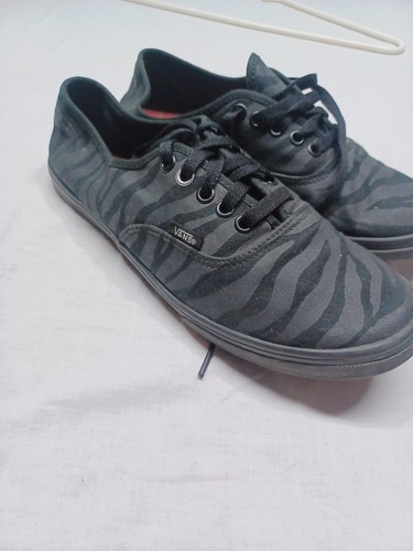 Women's +mans Vans sneakers Black Zebra print Size Mens 8 Women's 9.5 - Picture 3 of 10