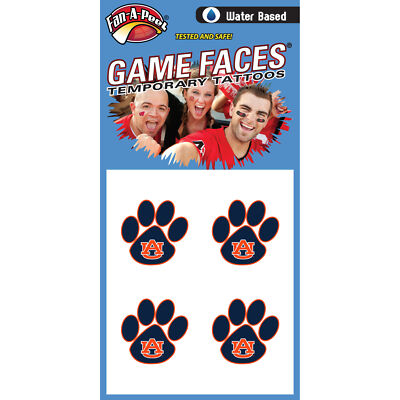 Fan-A-Peel Auburn Water Based Peel and Stick Temporary Tattoos