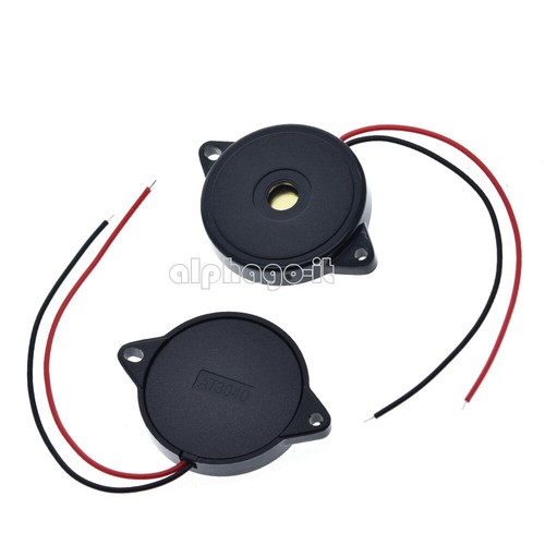 2PCS NEW 30X5.5MM AT3040 Enclosed Piezo Passive Buzzer Element W/Wires T - Foto 3 di 4