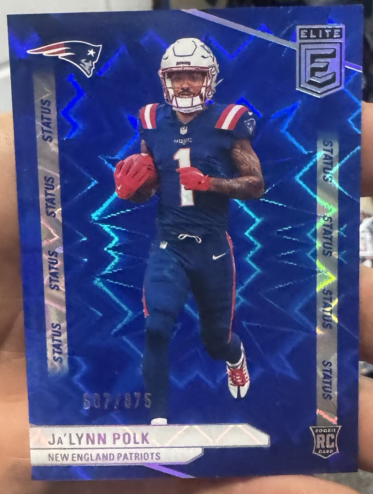 2024 Panini Donruss Elite Ja’Lynn Polk Blue Status RC Numbered 607/875