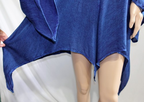 Jennifer Lauren Women Plus Size 1x 2x 3x Indigo Blue Asym Tunic Top Blouse - Picture 7 of 15
