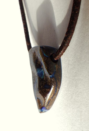 SCHMUCK-STCK YOWAH NUTS OPAL HEIL STEIN Anhänger gebohrt Unikat Nuss-Opal 2 - Picture 5 of 7