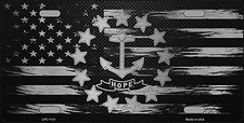 Rhode Island Carbon Fiber Brushed Aluminum Novelty Metal License Plate LPC-1131