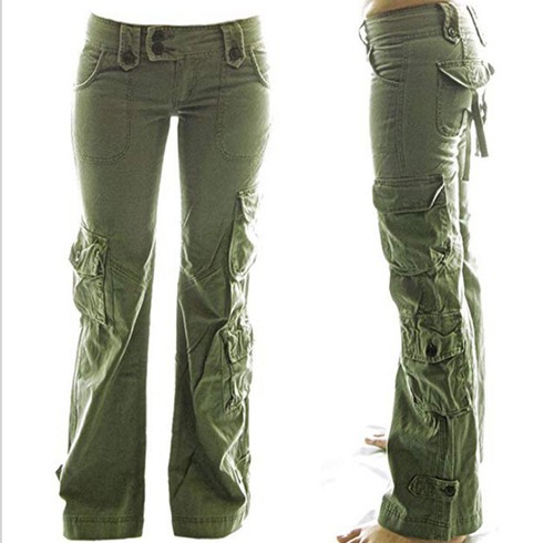 Lange gerade Beine Damenhose Cargo mehrere Taschen lose Freizeit Outdoorhose - Bild 45 von 48
