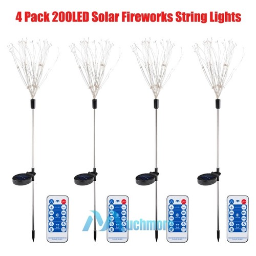 LOT 8 Mode Solar Fireworks Lights 200 LED Waterproof Path Lawn Garden Decor Lamp - Picture 17 of 21