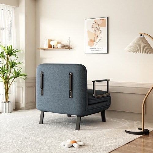 31.5" Convertible Chair Bed, Tri-Fold Sofa with Adjustable Backrest & Pillow - Picture 7 of 12