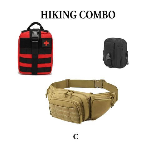 Tactical MOLLE First Aid Kit & EDC Waist Bag Bundle - EMT IFAK Fanny Pack Hiking - Picture 27 of 27
