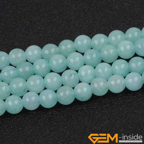Round Light Cyan Jade Stone Loose DIY Beads For Jewelry/Jewellery Making 15" AU - Picture 5 of 31