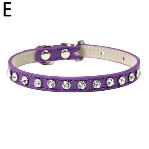 Cat Collar Bling Rhinestone Crystal Diamond Cat Puppy Suede Leather Pet Collars - Picture 17 of 31