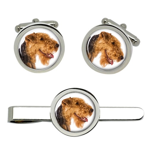 Welsh Terrier Gemelli E Fermacravatta Set