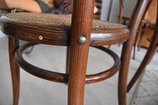 4x Orig. THONET Bugholz-Stuhl Nr. 14 Rosewood-Optik rar Wiener Geflecht um 1875