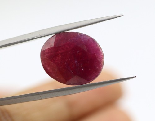 15 x 13 mm Big Size Natural Loose Ruby Oval Cut Purplish Pink Gemstone 8.51 Ct - Picture 6 of 17