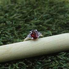Red Garnet Gemstone 925 Sterling Silver ring Handmade Ring Jewelry promise ring
