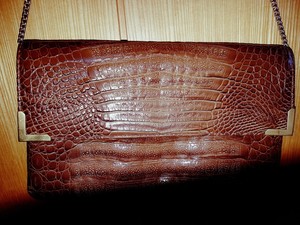 Handtasche Aus Krokodilleder Echte Krokotasche Clutch Vintage Ebay