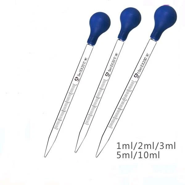 Graduated Dropper 1-10PCS lab glassware Rubber Cap Pipette 1-10ml Laboratory - Image 2 of 4