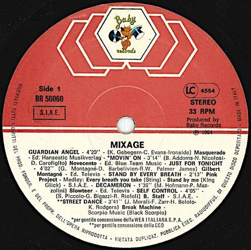 LP 33 Mixage Italy 1984 Novecento Pink Project Albert One Savage La Bionda - Foto 3 di 3