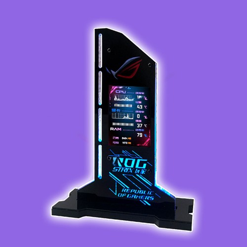 Metal Graphic Video Card Bracket VGA Holder 2.4Inch LCD RGB CPU GPU RAM Monitor - Afbeelding 10 van 18