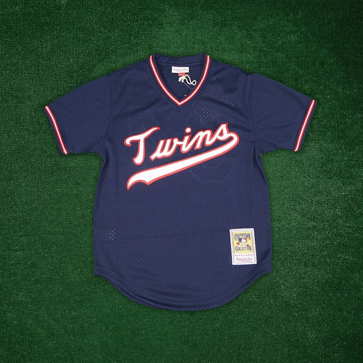 Kirby Puckett Minnesota Twins MLB M&N Navy Men's Coop Batting Practice  Jersey