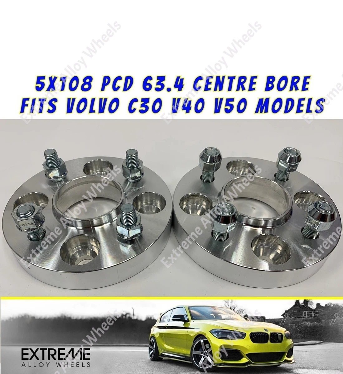 Fits Volvo C30 S40 V40 V50 25mm Alloy Wheel Spacers Centric 5x108