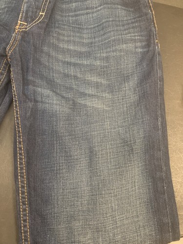 Fibbia BKE Tyler gamba dritta blu scuro denim orlo sfilacciato 30 x 28 - Foto 10 di 16