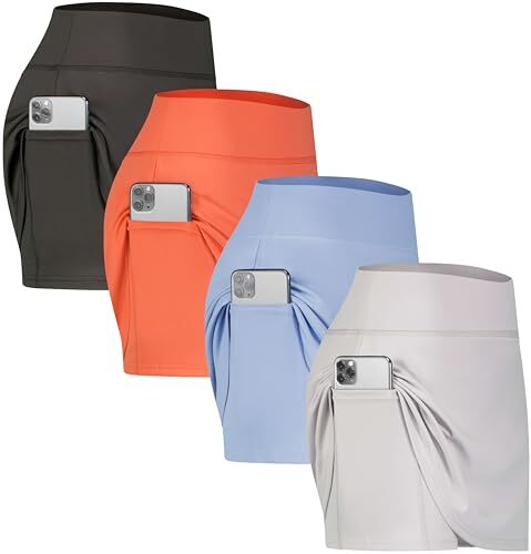 4 Pack: Women's Active Skort Lightweight Comfy & Large Set 5 Standard - Picture 4 of 7