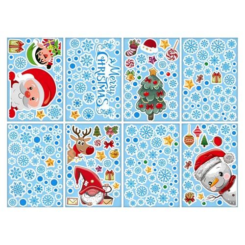 Pegatinas Navidad Ventana - 8 Hojas Decoraciones Navidad para Ventanas, Reutilizables - Imagen 5 de 7