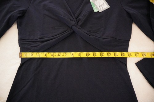 TRENERY by Country Road Top SIZE M / 12 Twist Front V Neck Night Sky Navy Blue - Picture 6 of 23